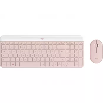 Logitech Slim Wireless Combo MK470 - Keyboard-and-Mouse-Set - Wireless - 2,4 GHz - QWERTY - rosé (920-011314)