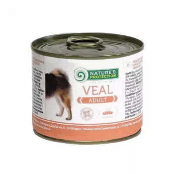 Wet dog food nature’s protection Adult Veal 200 g — complete canned diet for adult dogs, protein 10.6%, fat 6.9%, moisture 75%