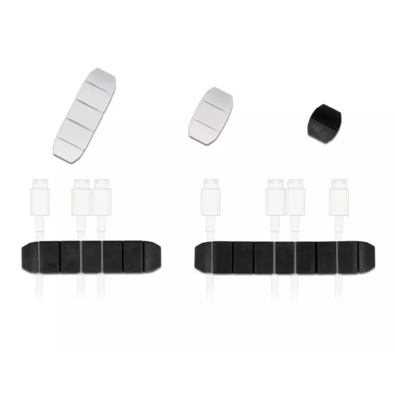 Cable holder DeLOCK trapezoid self-adhesive combo set 10 pieces black white