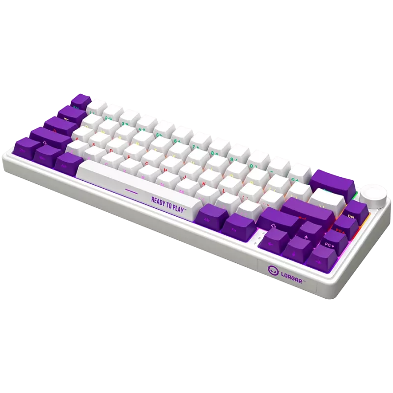 LORGAR KBP70MW, Wireless 65% Mechanical Gaming Keyboard Pro, White, EN layout