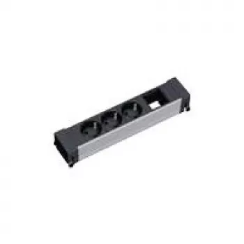 Power Extension 3 AC Outlet Bachmann 909.004 Black Silver