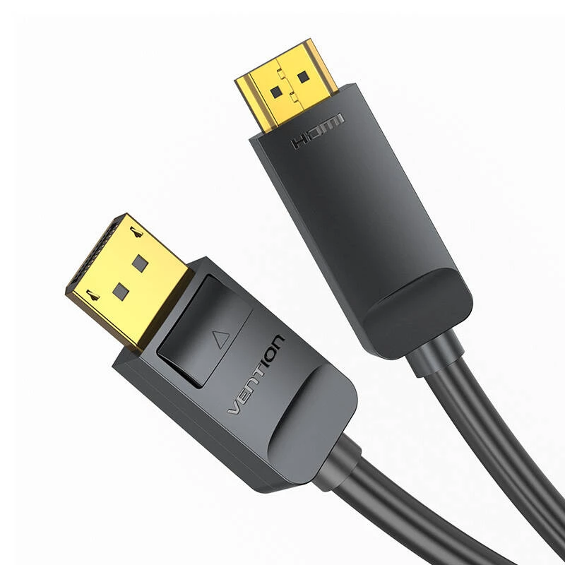 DisplayPort to HDMI cable adapter Vention HAGBH, 2 m, black, 7 mm diameter