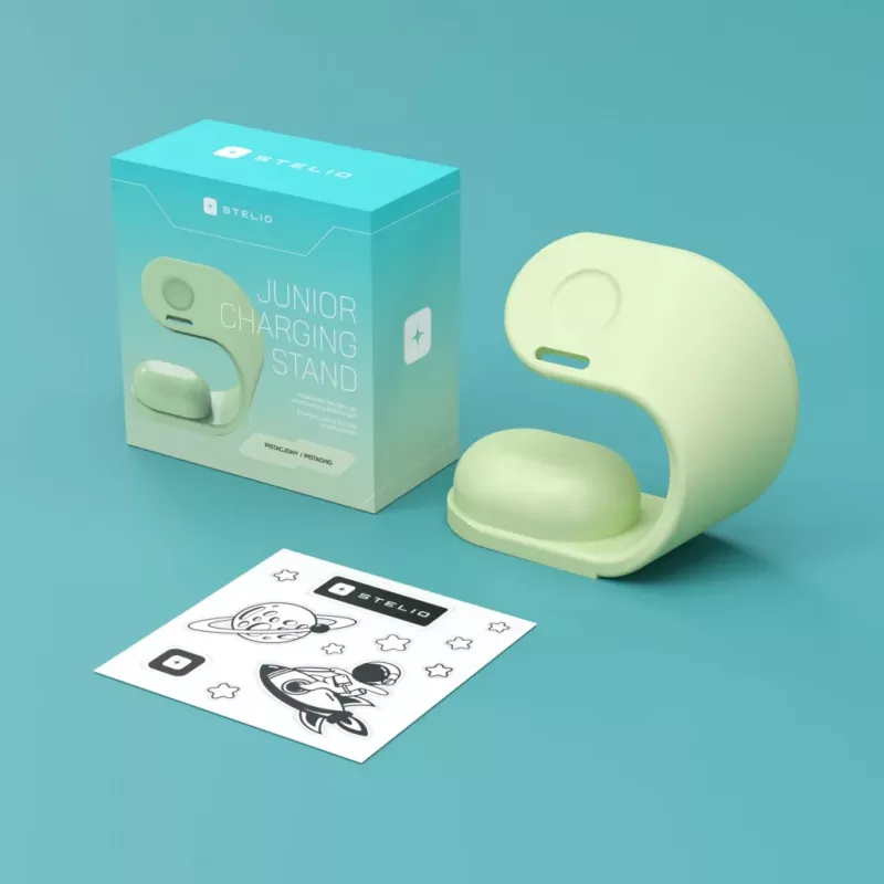 Charging stand Stelio ST-CHS01-PCH Junior pistachio – charging stand for portable devices