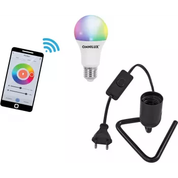 LED bulb EUROLITE E27 RGB WW CW WiFi, triangle socket, black