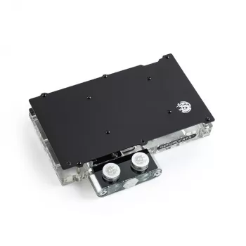 Water block BitsPower Classic VGA BP-VG3070FE — 125×171.4×28.4 mm, 3‑pin RGB, black/silver/transparent
