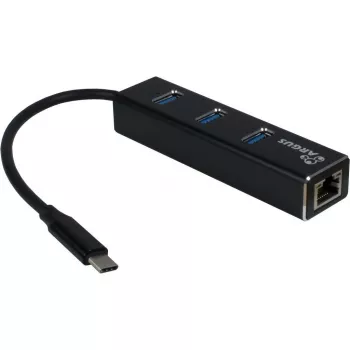 Inter-Tech Argus IT-410 - Hub - 3 x SuperSpeed USB 3.0 + 1 x 10/100/1000 - Desktop (88885440)