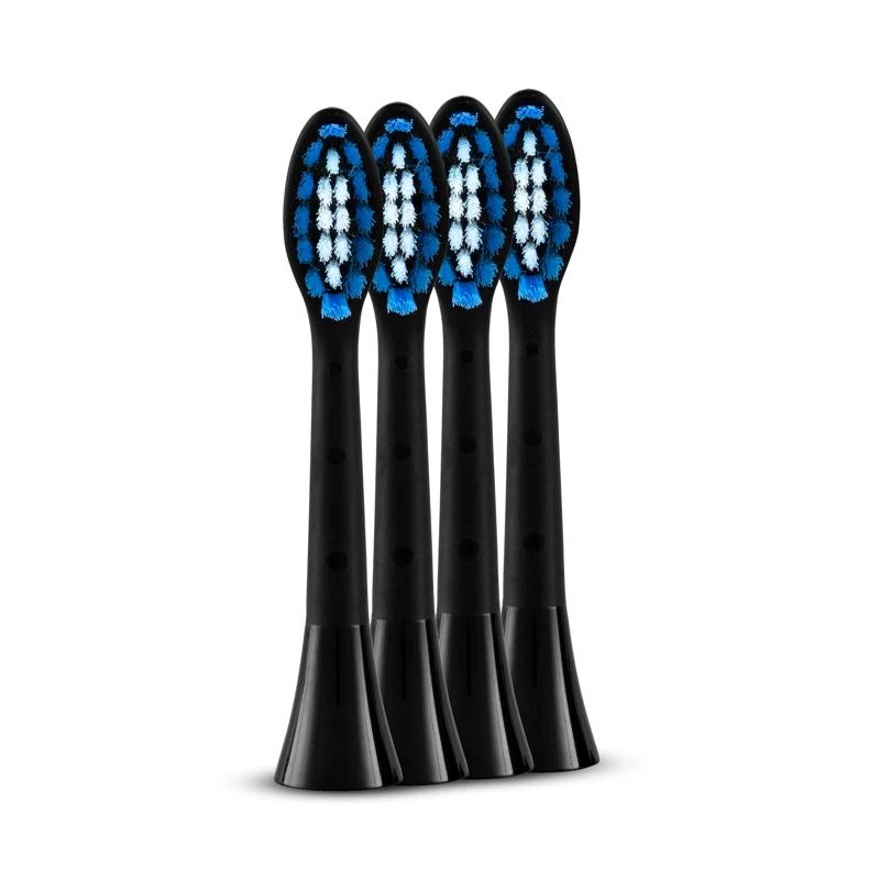 Toothbrush heads silk'n SYR4PEUZS001 — 4 replacement heads, black, medium bristles