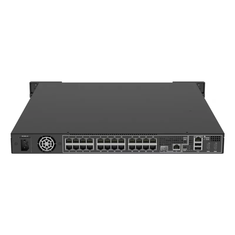 Network Video Recorder AXIS S2224 Mk II 24-channel, 48-ch playback, 7680×4320, 6 TB HDD, 256 GB SSD, RAID 0/1/10, 1U, Black