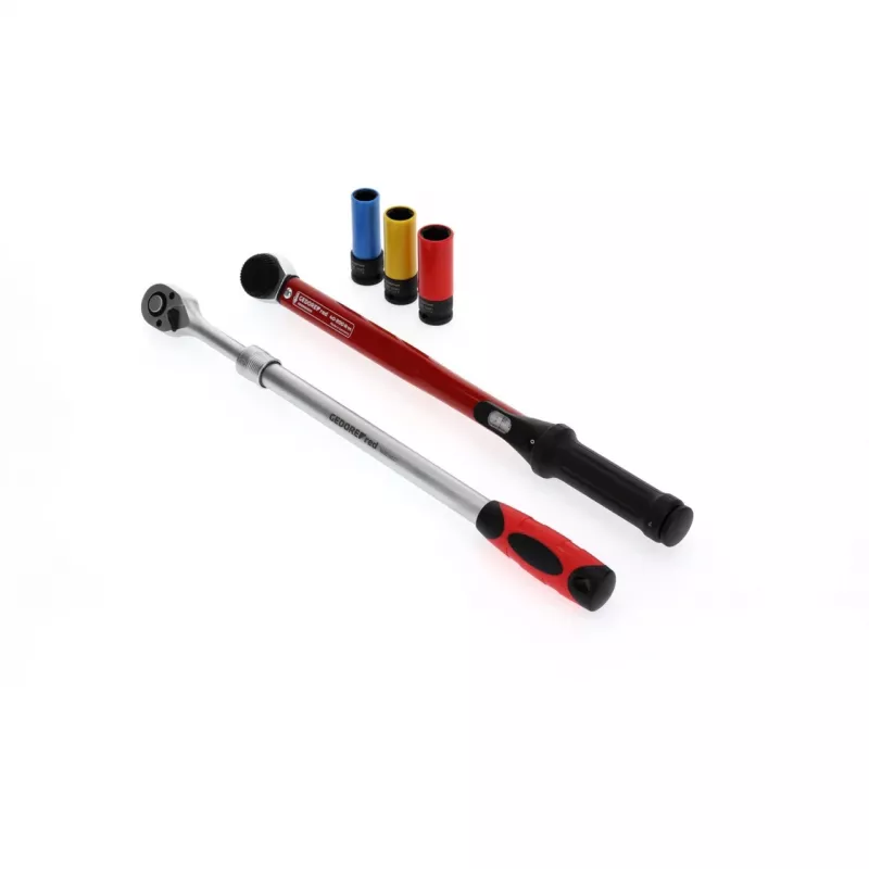 Wheel change tool set Gedore R69003000 — 5-piece torque wrench assortment, black/red