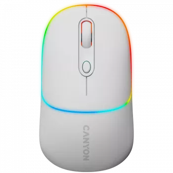 Canyon MW-22 CNS-CMSW22SW Mouse – 2 in 1 Bluetooth/2.4GHz – optical – 800/1200/1600DPI – 4 Buttons – RGB lighting – rechargeable – Snow White
