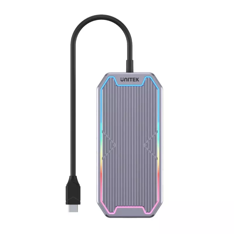 USB hub Unitek uHUB S7+ — wired USB 3.2 Gen 2 Type-C, 100 W PD, Gigabit Ethernet, 4K support, Space Grey