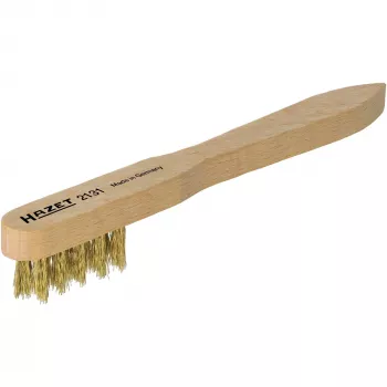 Spark plug cleaning brush, brass wire and wooden handle (2131)