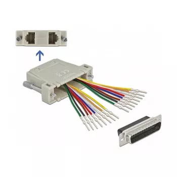 D-Sub 25 pin crimp male to 2 x RJ45 female DeLOCK 66833