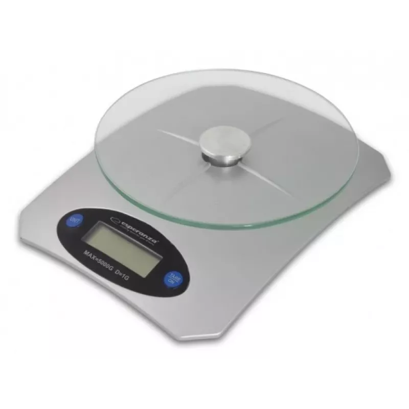 Electronic kitchen scale ESPERANZA Avocado Grey — 5 kg capacity, bamboo platform, g/lb/oz units