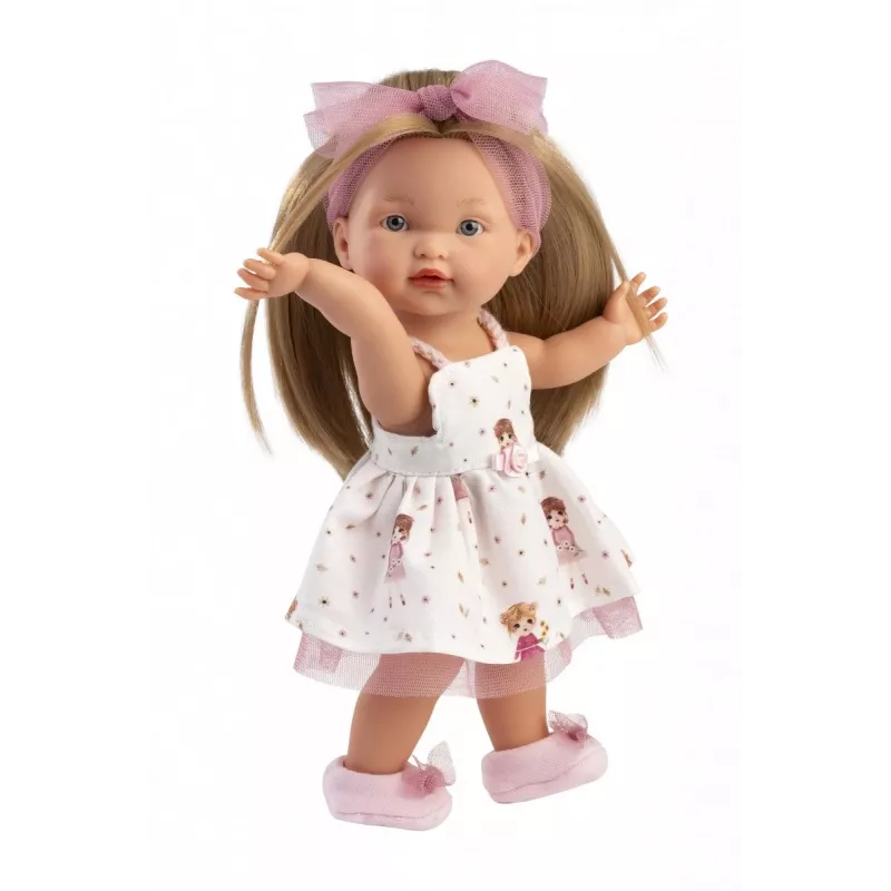 Doll Llorens Valeria 28 cm — realistic features, soft body, vinyl head and limbs