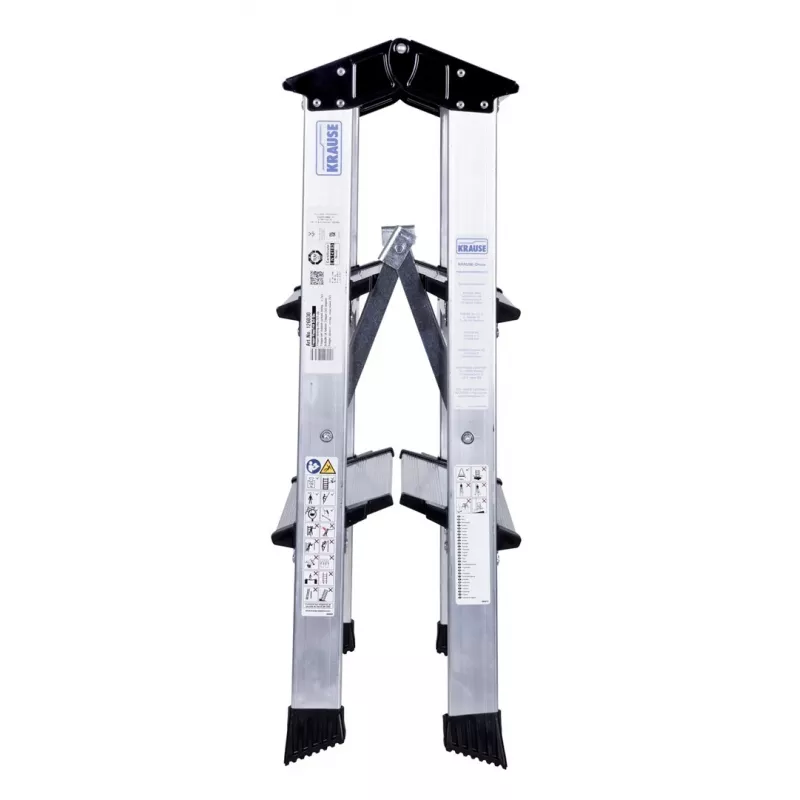 Step stool Krause 126030 — aluminium 3-step, 65 cm max height, 6.1 kg, 500 mm width