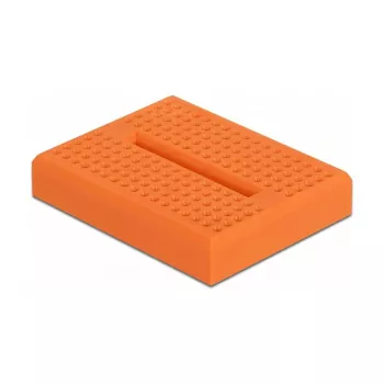 Breadboard DELOCK 18319, plastic prototype board, orange, 36×46×10 mm