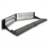 DeLOCK 19 inch Keystone Patch Panel 48 port with strain relief 2U angled black