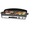 Electric Table Grill Rommelsbacher BBQ 2003 — 1900 W, 50×25 cm, ribbed + Teppanyaki, adjustable thermostat, silver/black