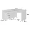 Corner Computer Desk Topeshop DANY BIEL KPL White Rectangular Particle Board