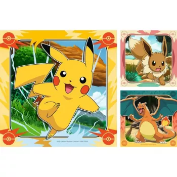 Jigsaw puzzle Ravensburger Pikachu, Charizard and Eevee — 147 pieces, for ages 5+, 210×? mm