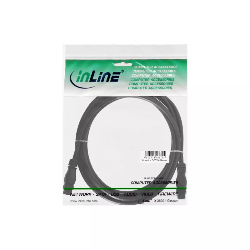 FireWire 800 Cable InLine 39902 1.8m Male/Male Black