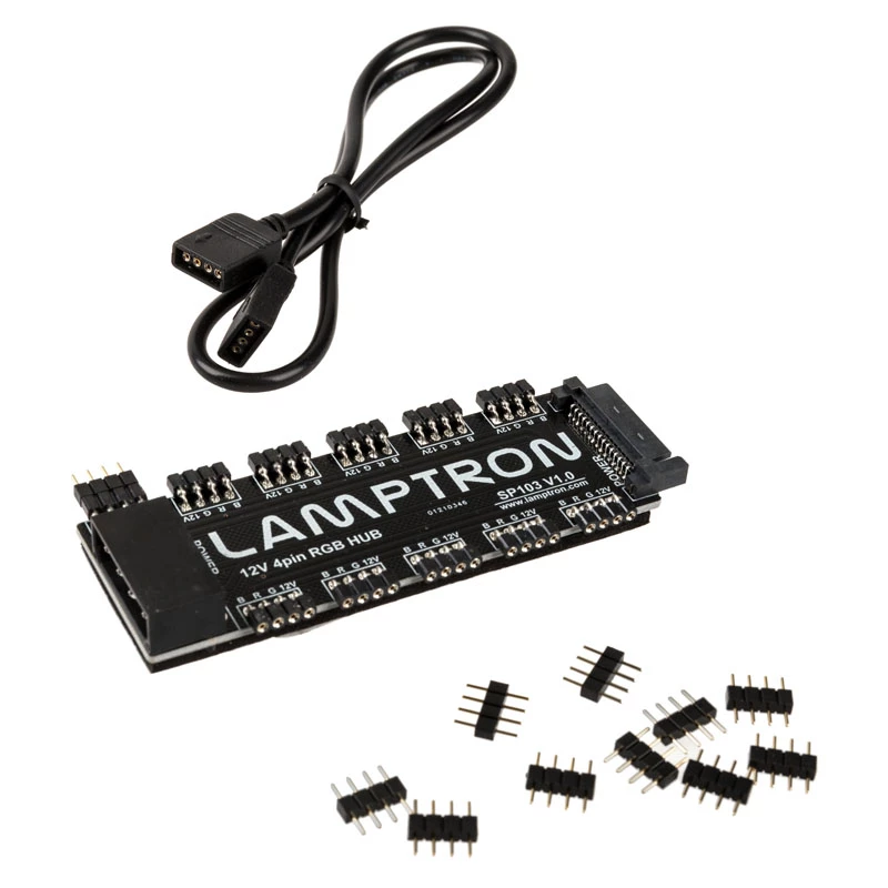 RGB Hub Lamptron SP103 10x for Aura Sync, Fusion, Mystic — 10-channel RGB controller