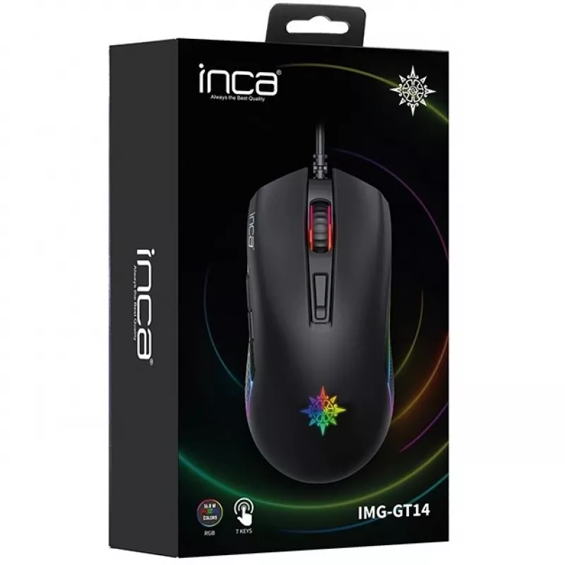 INCA Gaming Mouse IMG-GT14 3600 DPI. RGB. 7 Buttons. USB. SW retail