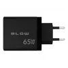 LCD wall charger USB socket + USB-Cx2 PD 65W GAN black wattmeter