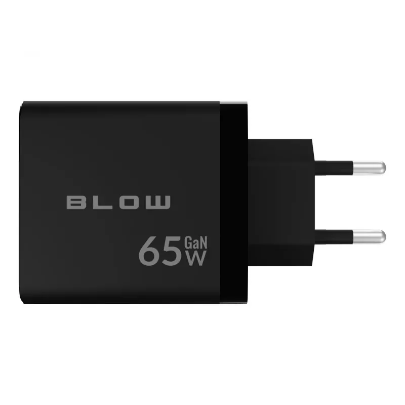 LCD wall charger USB socket + USB-Cx2 PD 65W GAN black wattmeter