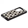 Protective phone case iKins for Samsung Galaxy S20 Ultra — pyramid pattern, black