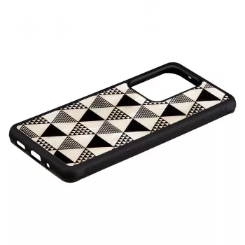 Protective phone case iKins for Samsung Galaxy S20 Ultra — pyramid pattern, black