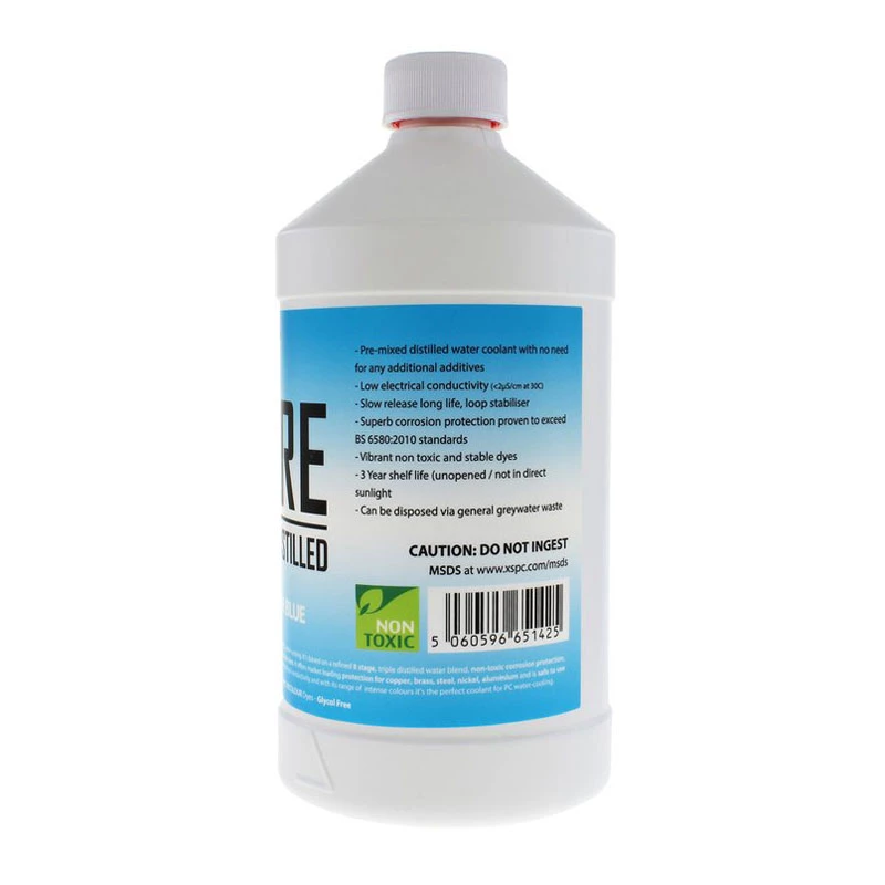 XSPC Pure Coolant 1 L — blue UV cooling liquid for PC water cooling systems