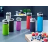 Travel mug Leifheit 03245 stainless steel 350 ml, double-wall, leakproof, flip-top lid, black/red