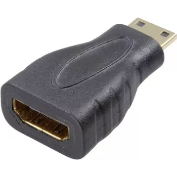 SpeaKa Professional HDMI Adapter [1x HDMI-Plug C Mini - 1x HDMI-Socket] Black Gold-Plated Plug Contacts (SP-7869908)