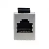 Shielded Cat6 Keystone Inline Coupler 8pcs set, EQUIP — Flat construction, RJ-45, 17×35.5×24.4 mm, silver