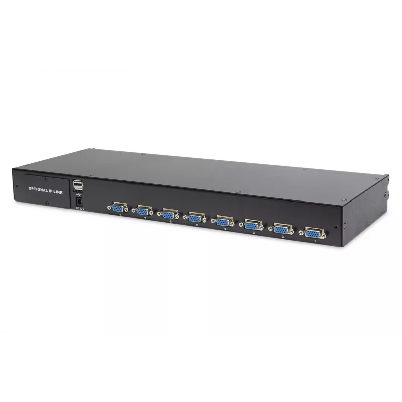 KVM Console Digitus 19 inch LCD 8-Port VGA US Keyboard