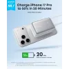 Power bank Anker A1638 10000 mAh, 45 W total output, white, built-in retractable USB-C cable