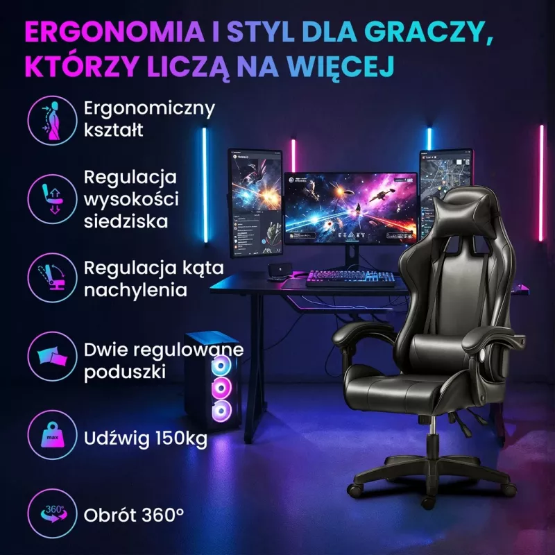 Extralink Gaming | Gaming Chair | office, rotary, bucket, black, G-524