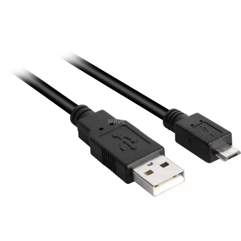 USB 2.0 Cable, USB-A Plug > Micro-USB Plug (black, 3,0 Meter)