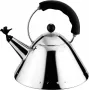 Alessi 9093 B Kettle with Handle Stainless Steel Bird-Shaped Flute made of PA black