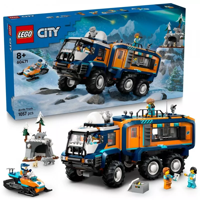 LEGO City Arctic Explorer Truck 60471 — 1064-piece playset with 4 minifigures, mobile laboratory, for ages 8+