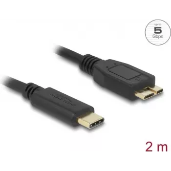 DeLOCK USB Cable USB 3.2 Gen 1 2m USB C Micro-USB B Black