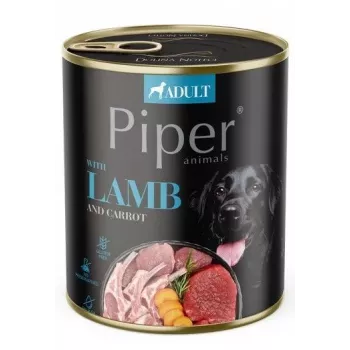 Wet dog food Dolina Noteci Piper Lamb with carrot, wet food for adult dogs, 800 g, 10% protein, 7% fat