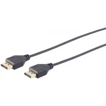 Shiverpeaks BASIC-S DisplayPort 1.2 Cable, Black, 0.5m, Male to Male (20P20C), Extra Thin, Gold-Plated Pins (BS10-49015)