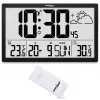 Wall clock GreenBlue GB218 — extra large LCD, weather station, indoor/outdoor temperatures, date display