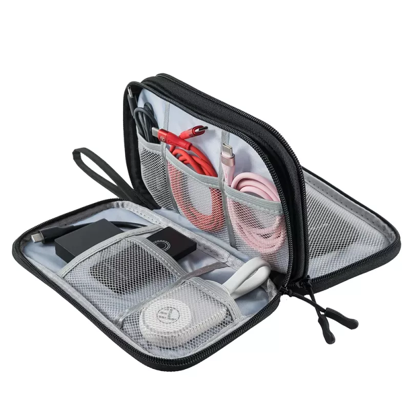 Cable organiser pouch Tellur TLL193011 — compact travel case for chargers, cables, adapters, black