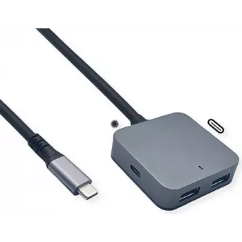 VALUE USB hub 12.99.1126 — USB 3.2 Gen 2 (Type-C host) 4 ports (2×A + 2×C) 10000 Mbit/s, Black