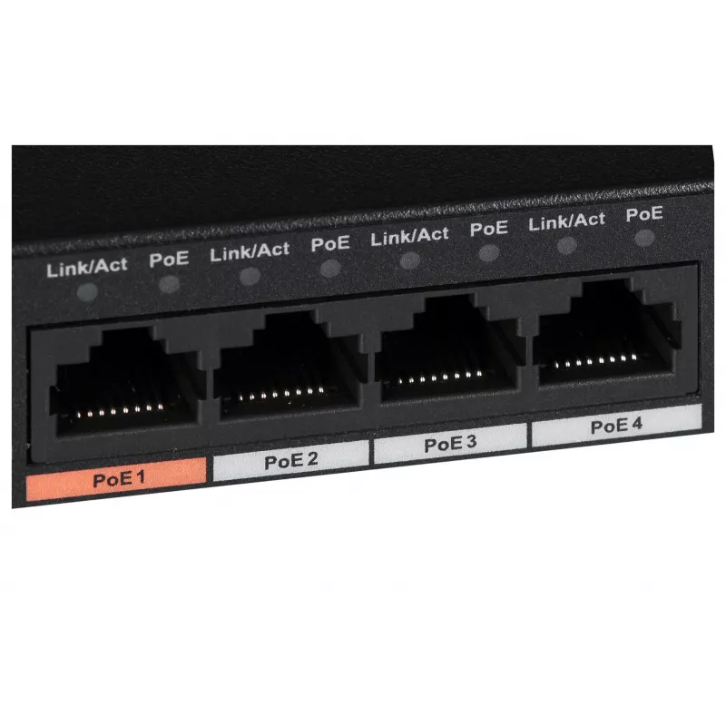 Dahua Technology PFS3006-4ET-60 Unmanaged L2 Fast Ethernet (10/100) Power over Ethernet (PoE) Black