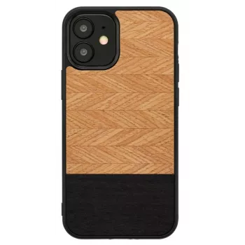 Protective phone case Man and Wood for iPhone 12 mini Herringbone Nero Black